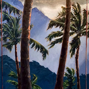 Ko’olaus at Sunset by Cynthia Schubert