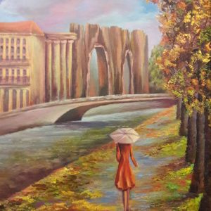 Autumn Rain in the Old City by Marina Levy
