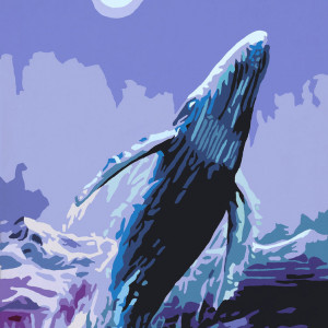 Moonlit Whale Rabbit Island by Marti Wiese Rounds