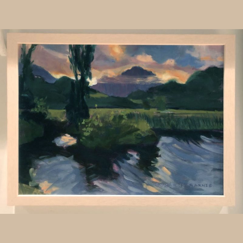 Dusk at Kawainui Marsh, framed Dusk at Kawainui Marsh by Suzanne Barnes