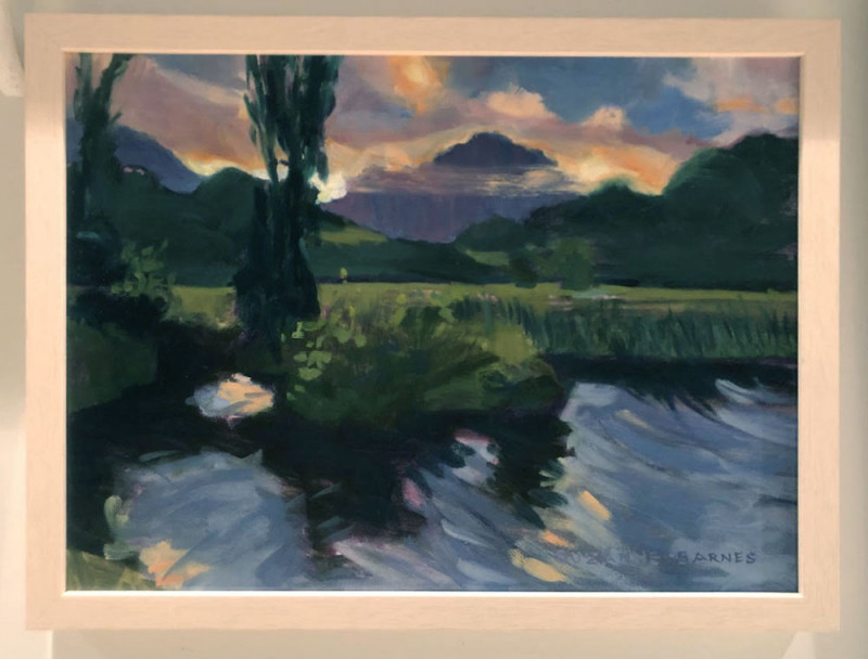 Dusk at Kawainui Marsh, framed Dusk at Kawainui Marsh by Suzanne Barnes