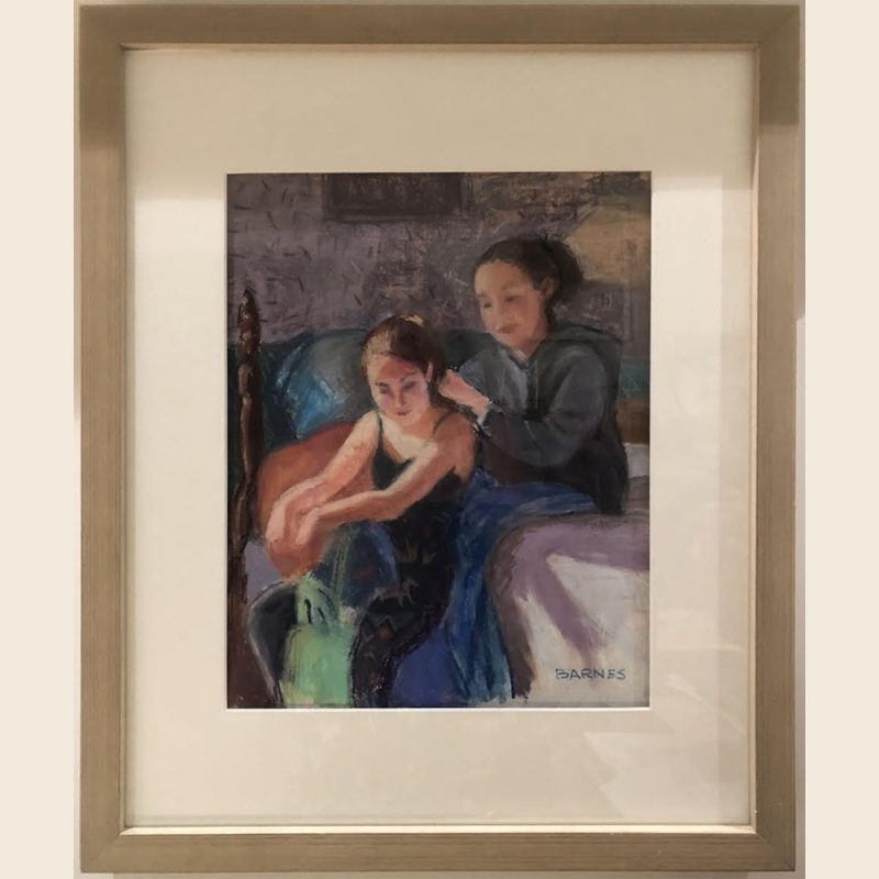 Sisters by Suzanne Barnes, framed Sisters by Suzanne Barnes