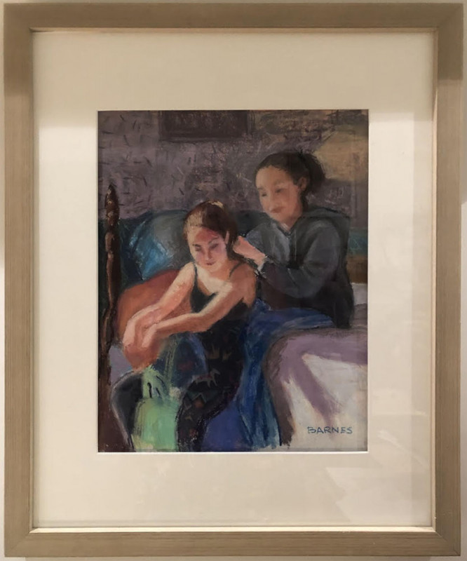 Sisters by Suzanne Barnes, framed Sisters by Suzanne Barnes
